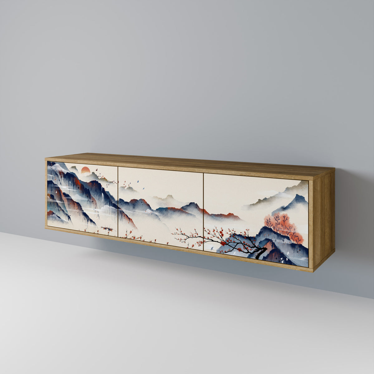 JAPANESE LANDSCAPE TV-bänk med 3 dörrar