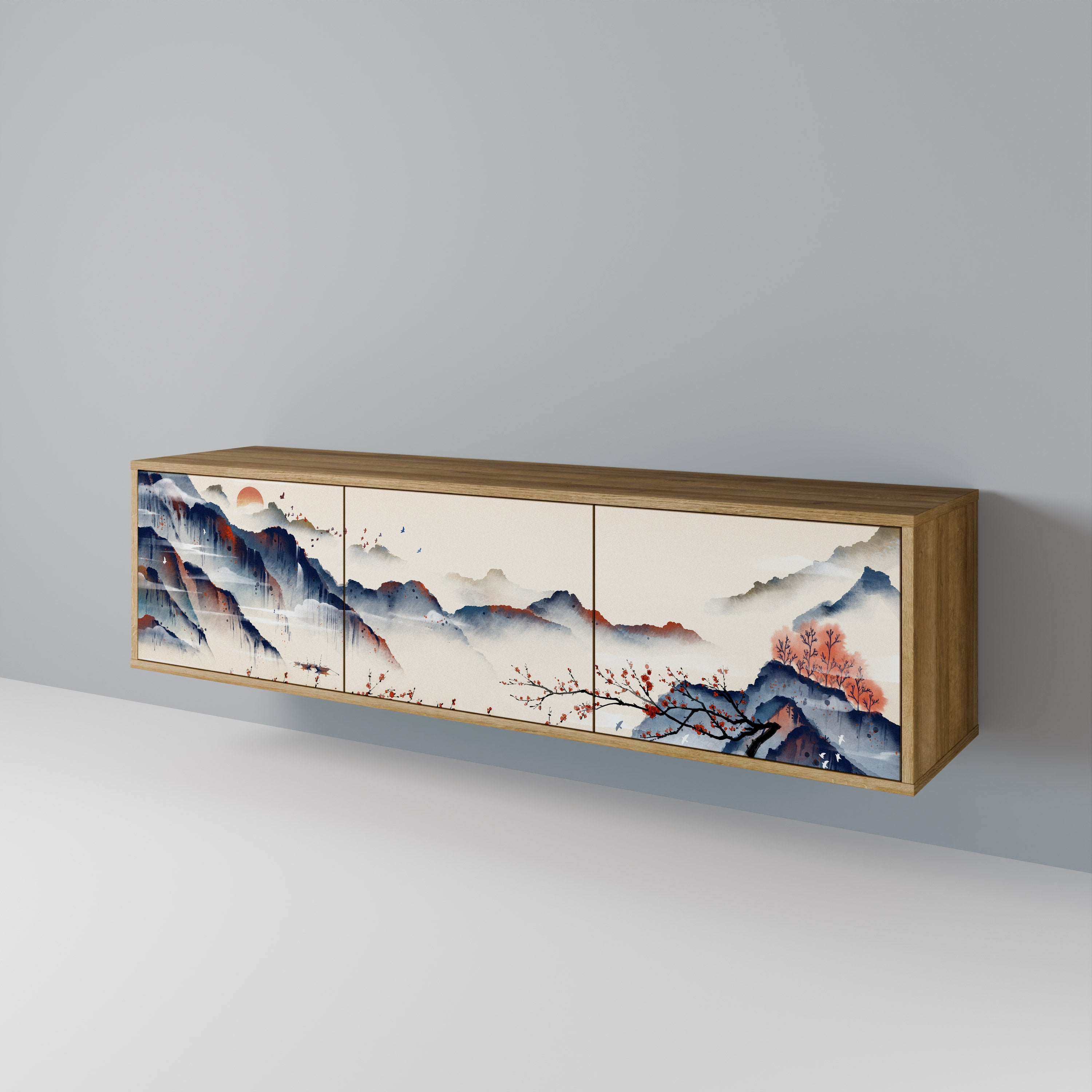 JAPANESE LANDSCAPE TV-bänk med 3 dörrar