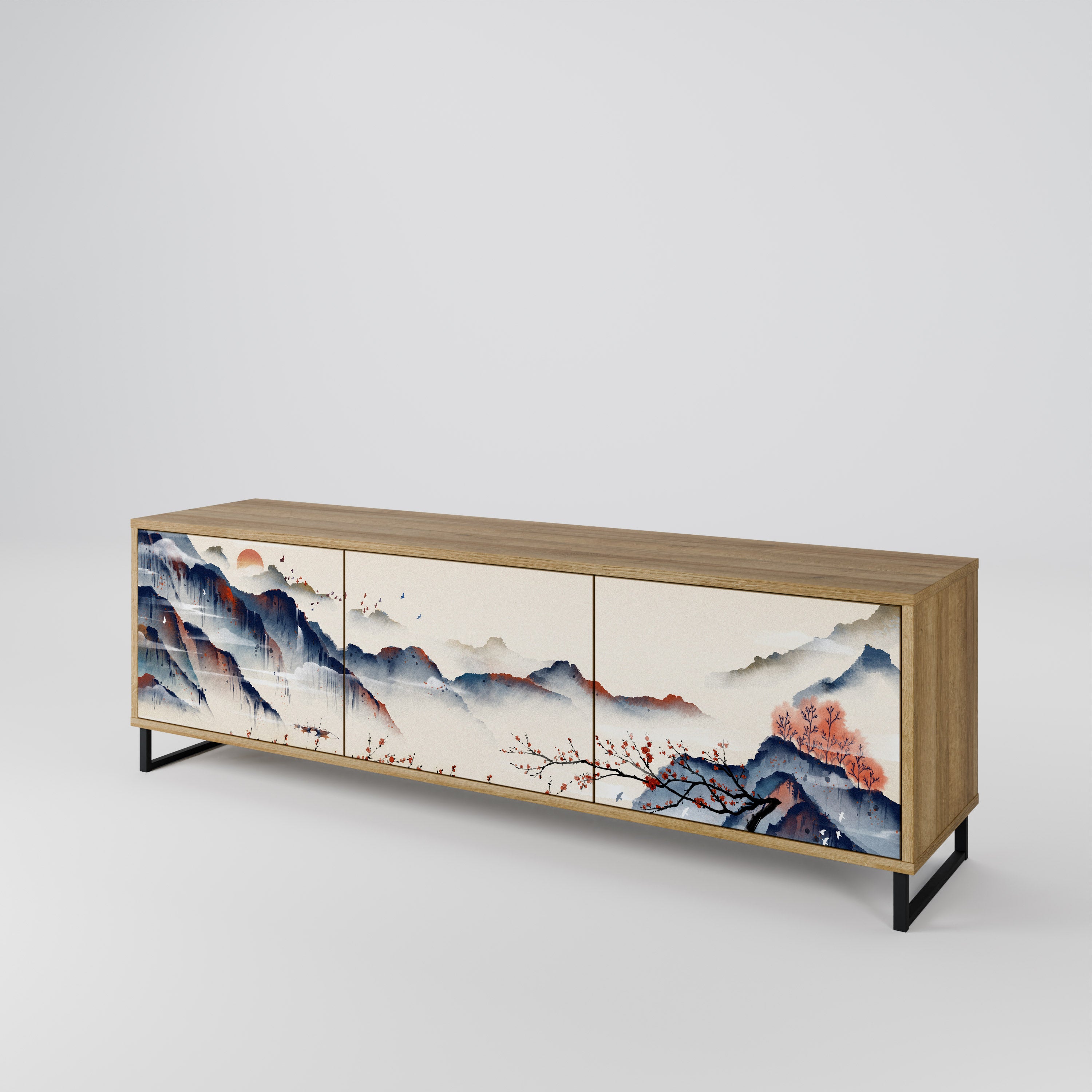 JAPANESE LANDSCAPE TV-bänk med 3 dörrar