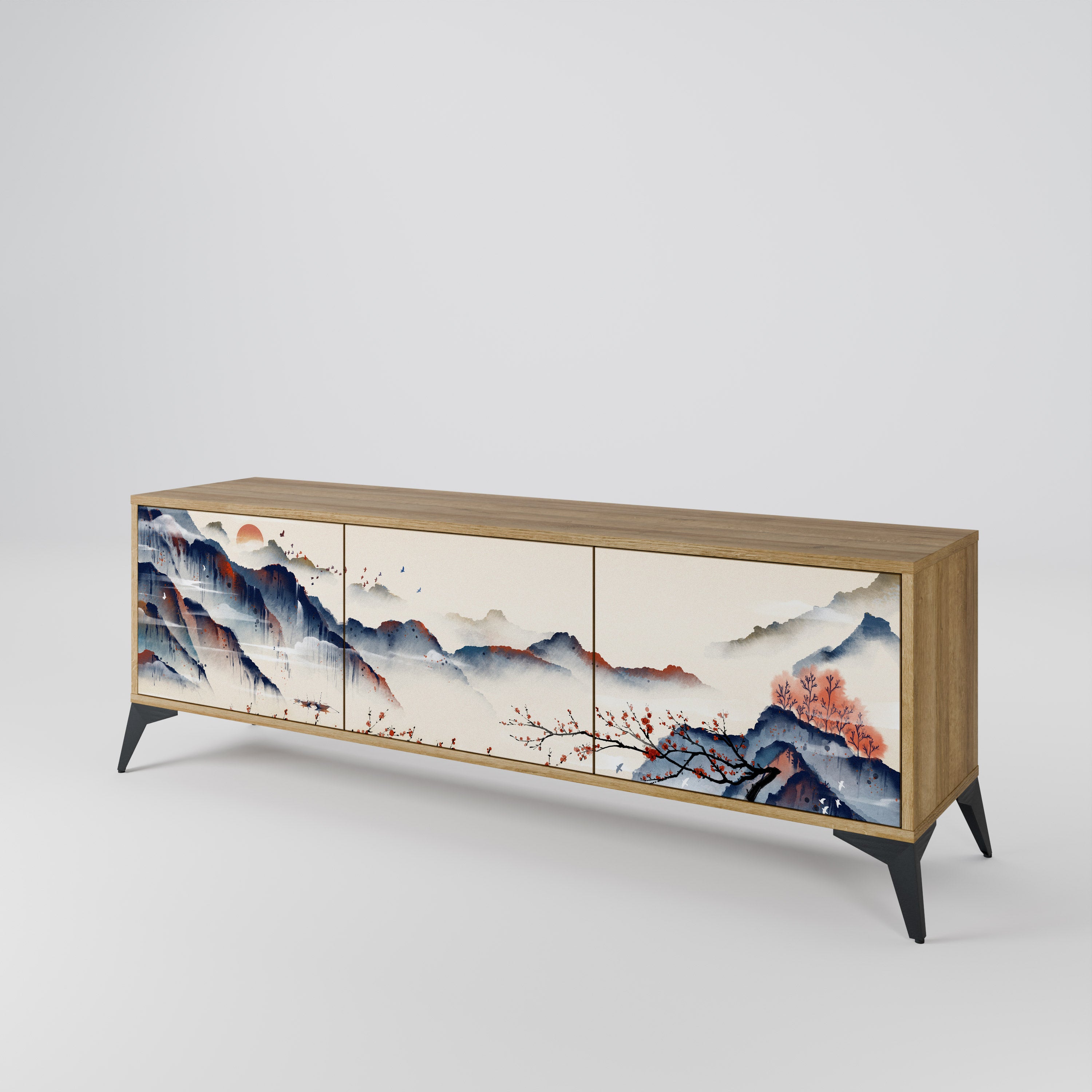 JAPANESE LANDSCAPE TV-bänk med 3 dörrar