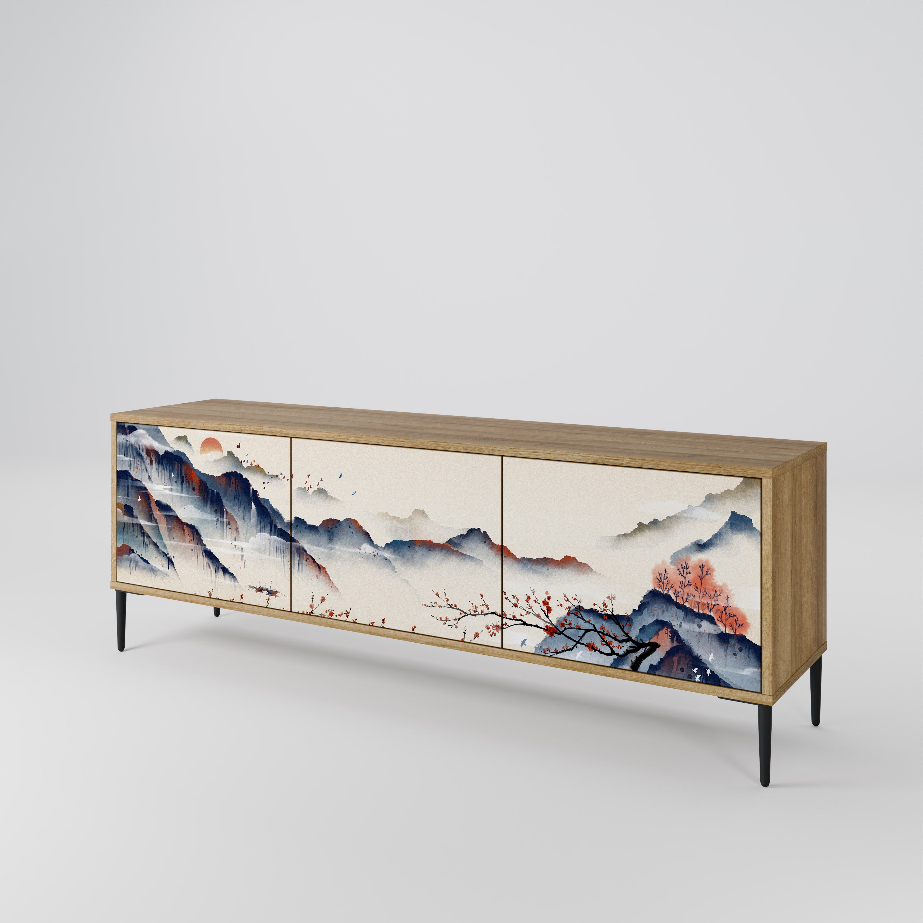 JAPANESE LANDSCAPE TV-bänk med 3 dörrar