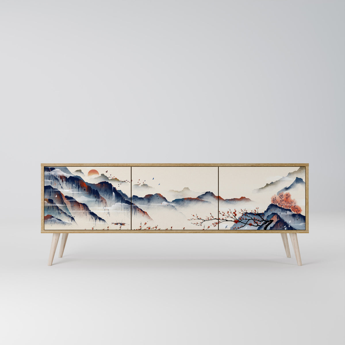 JAPANESE LANDSCAPE TV-bänk med 3 dörrar