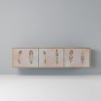 THE DELIQUESCE 3-Door TV Stand in Oak Effect