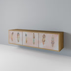 THE DELIQUESCE 3-Door TV Stand in Oak Effect