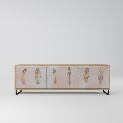 THE DELIQUESCE 3-Door TV Stand in Oak Effect