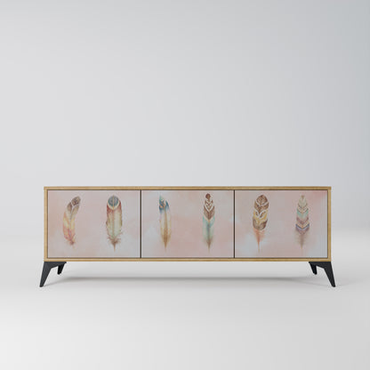 THE DELIQUESCE 3-Door TV Stand in Oak Effect
