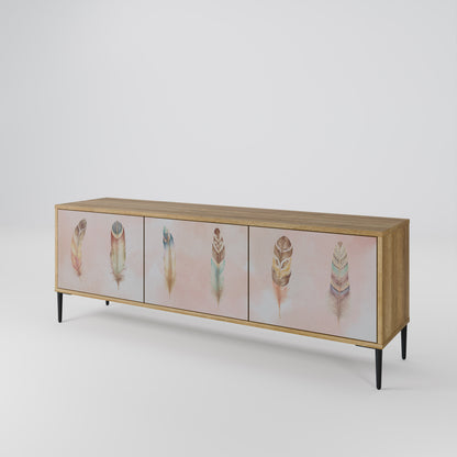 THE DELIQUESCE 3-Door TV Stand in Oak Effect