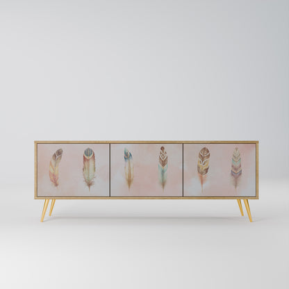 THE DELIQUESCE 3-Door TV Stand in Oak Effect