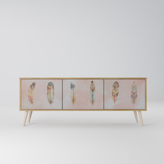 THE DELIQUESCE 3-Door TV Stand in Oak Effect