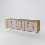 THE DELIQUESCE 3-Door TV Stand in Oak Effect