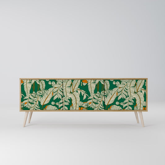 VERDANT PLEASURES 3-Door TV Stand in Oak Effect