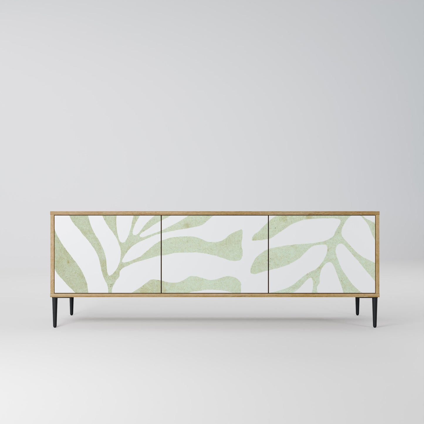 BOTANICAL SPARK 3-Door TV Stand in Oak Effect
