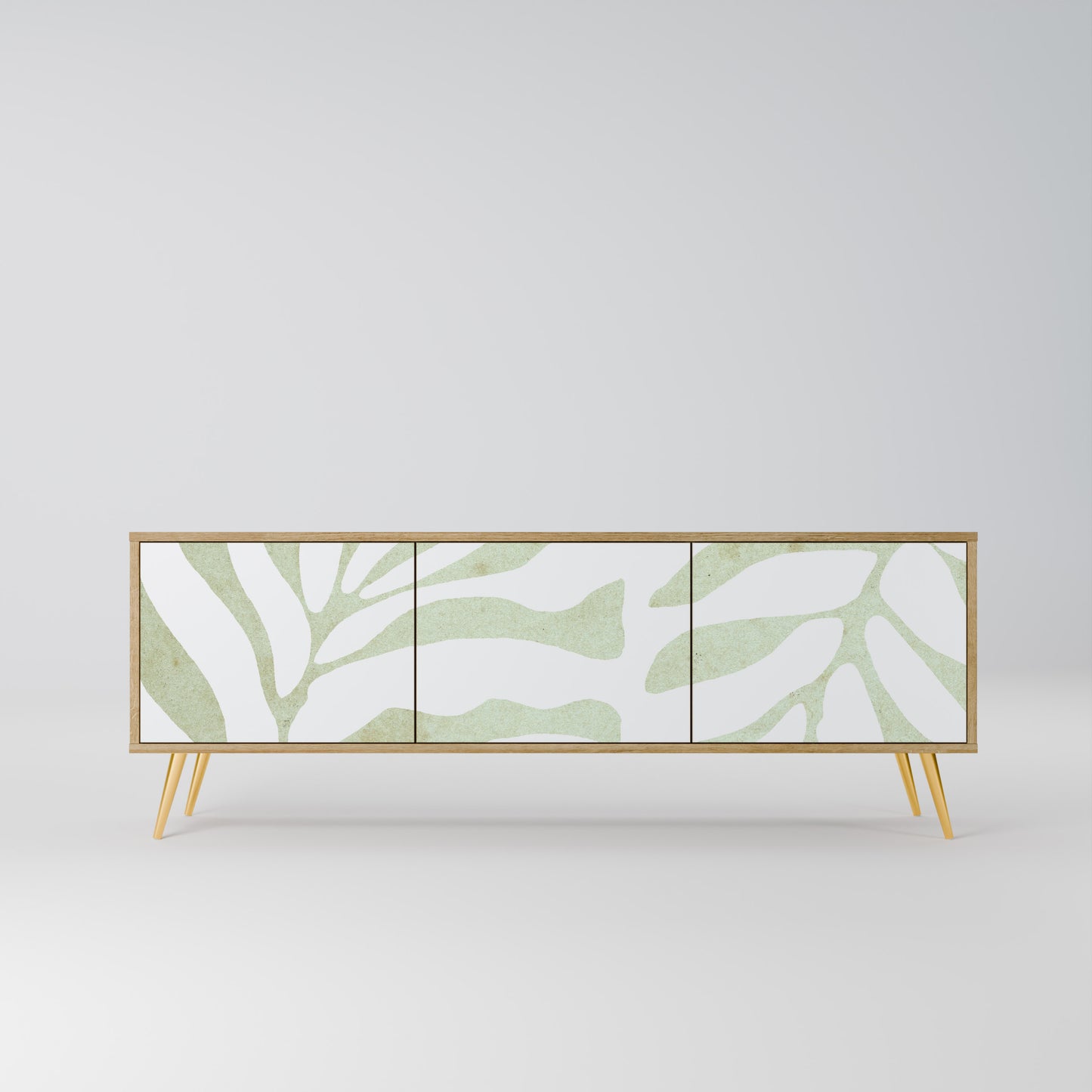 BOTANICAL SPARK 3-Door TV Stand in Oak Effect