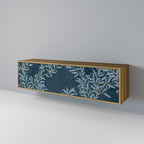BLUE LEAVES 3-Door TV Stand in Oak Effect