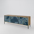 BLUE LEAVES 3-Door TV Stand in Oak Effect