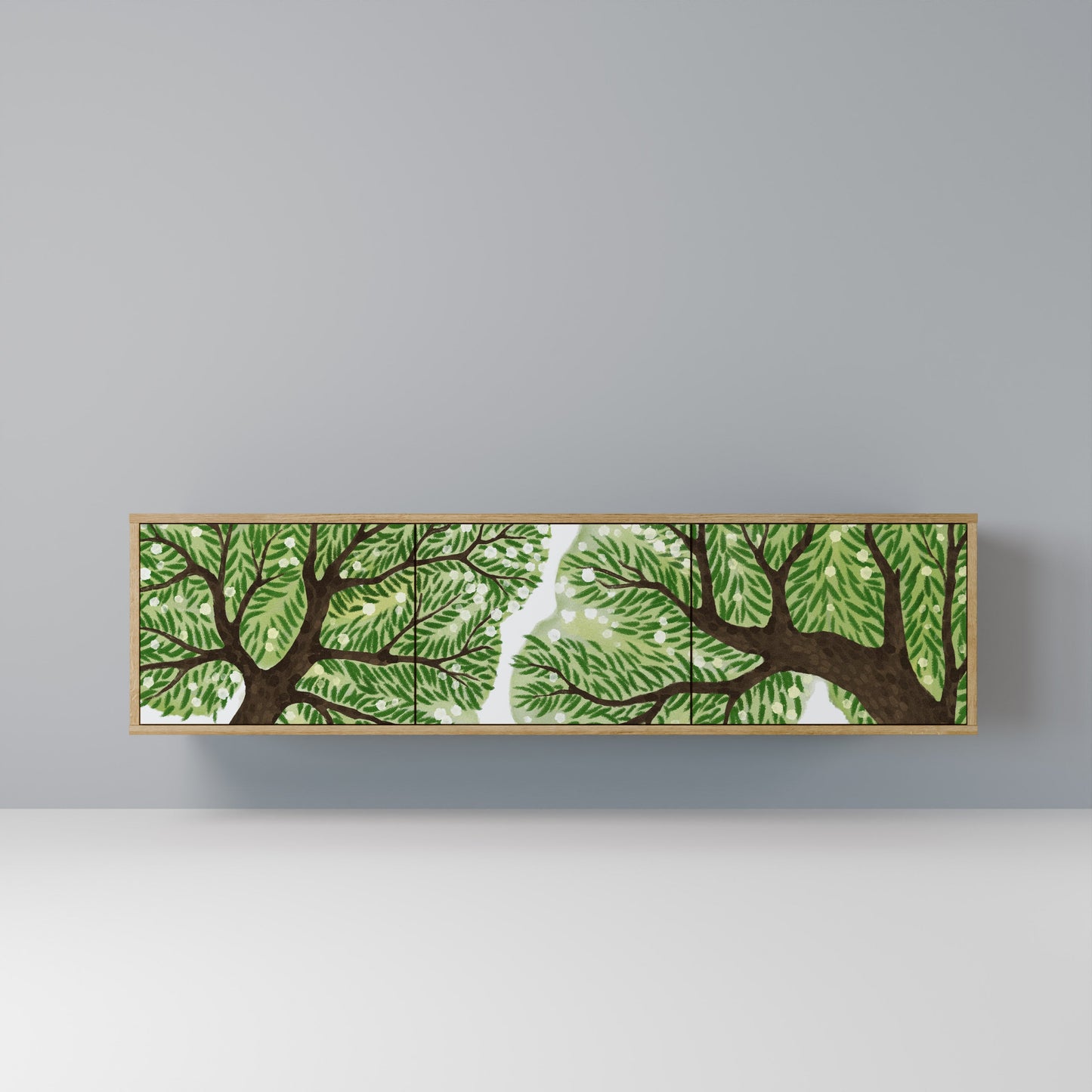 WILDERNESS DASH 3-Door TV Stand in Oak Effect
