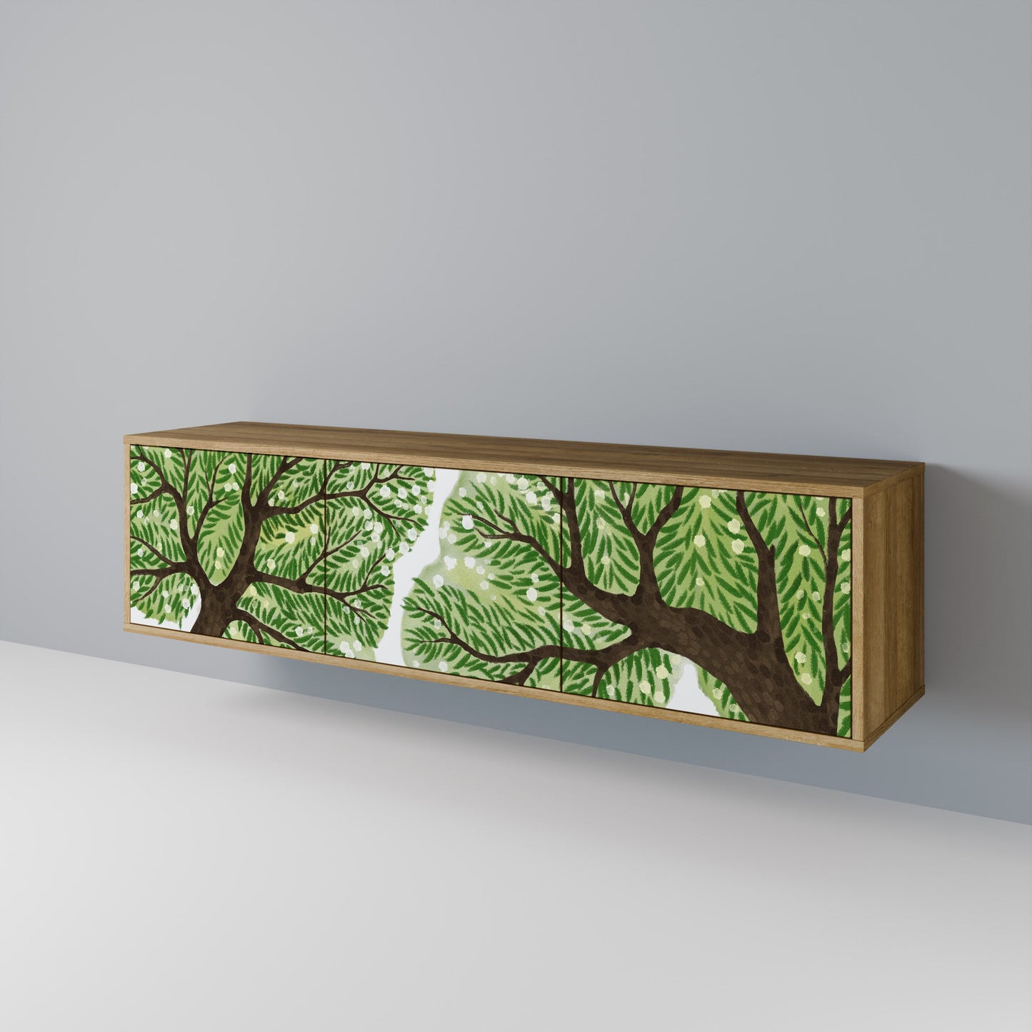 WILDERNESS DASH 3-Door TV Stand in Oak Effect