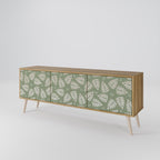 LEAVES ON GREEN 3-Door TV Stand in Oak Effect