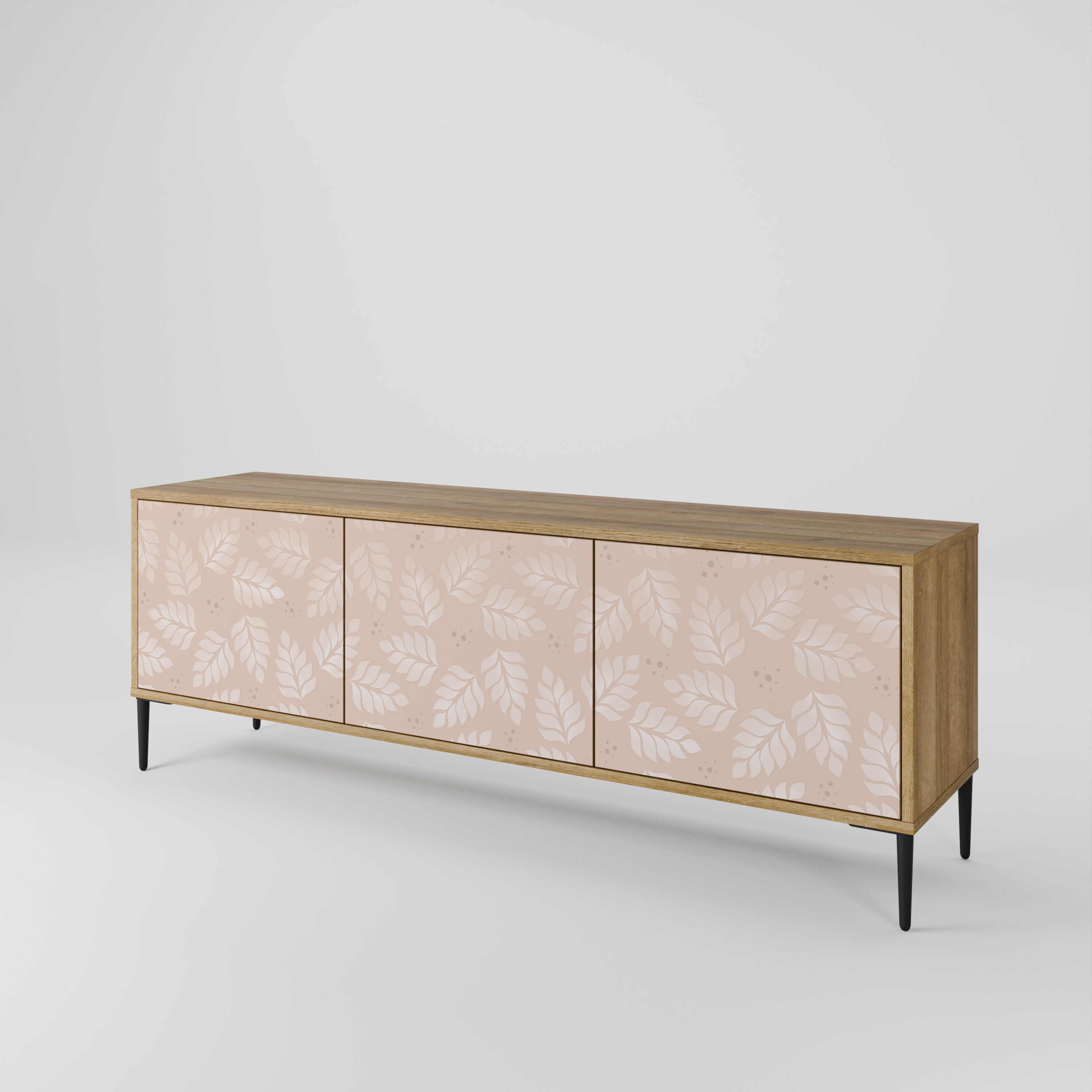 LEAVES ON BEIGE TV-bänk med 3 dörrar