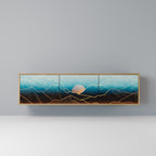 LUNAR SECRETS 3-Door TV Stand in Oak Effect