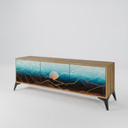 LUNAR SECRETS 3-Door TV Stand in Oak Effect