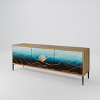 LUNAR SECRETS 3-Door TV Stand in Oak Effect