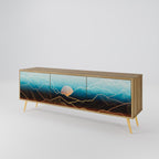 LUNAR SECRETS 3-Door TV Stand in Oak Effect