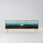 LUNAR SECRETS 3-Door TV Stand in Oak Effect