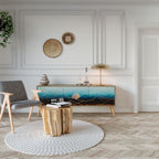 LUNAR SECRETS 3-Door TV Stand in Oak Effect