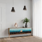 LUNAR SECRETS 3-Door TV Stand in Oak Effect