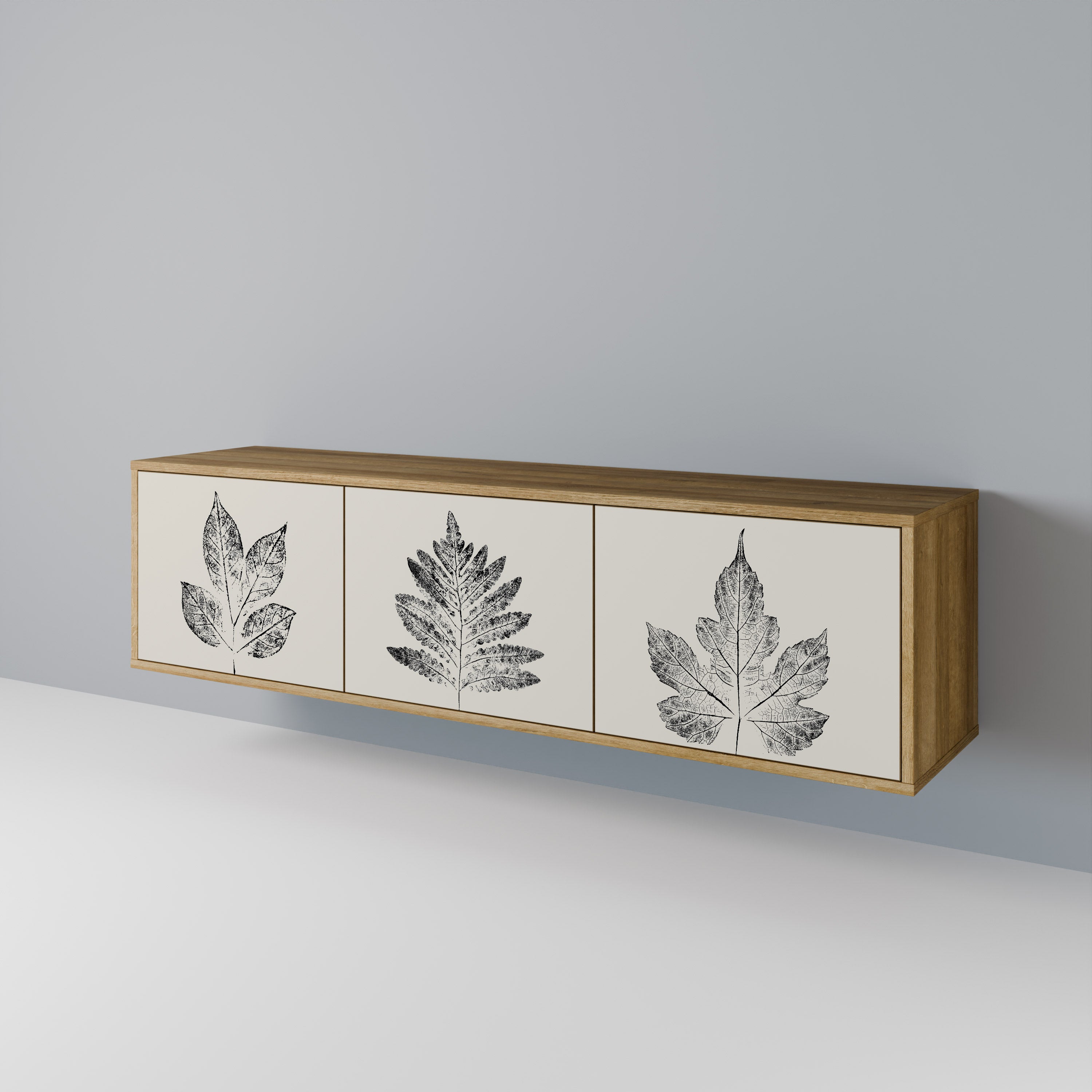 LEAFY STAMPS TV-bänk med 3 dörrar