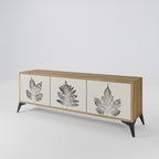 LEAFY STAMPS 3-Door TV Stand in Oak Effect