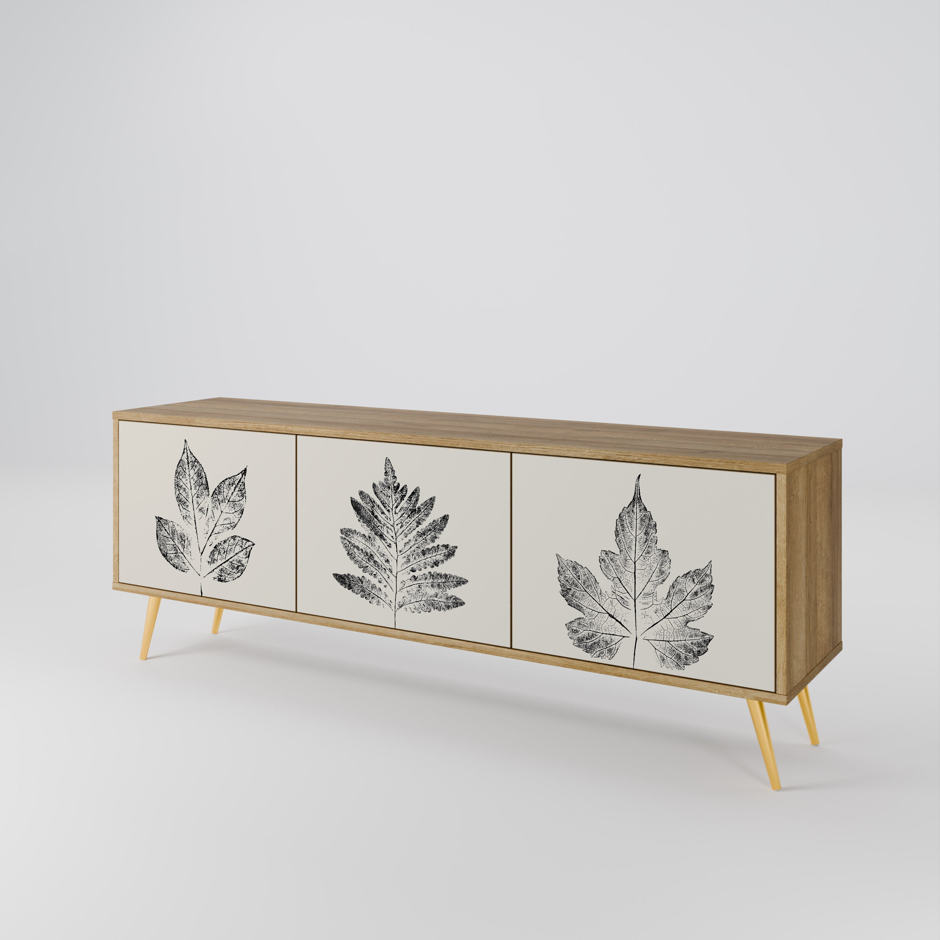 LEAFY STAMPS TV-bänk med 3 dörrar