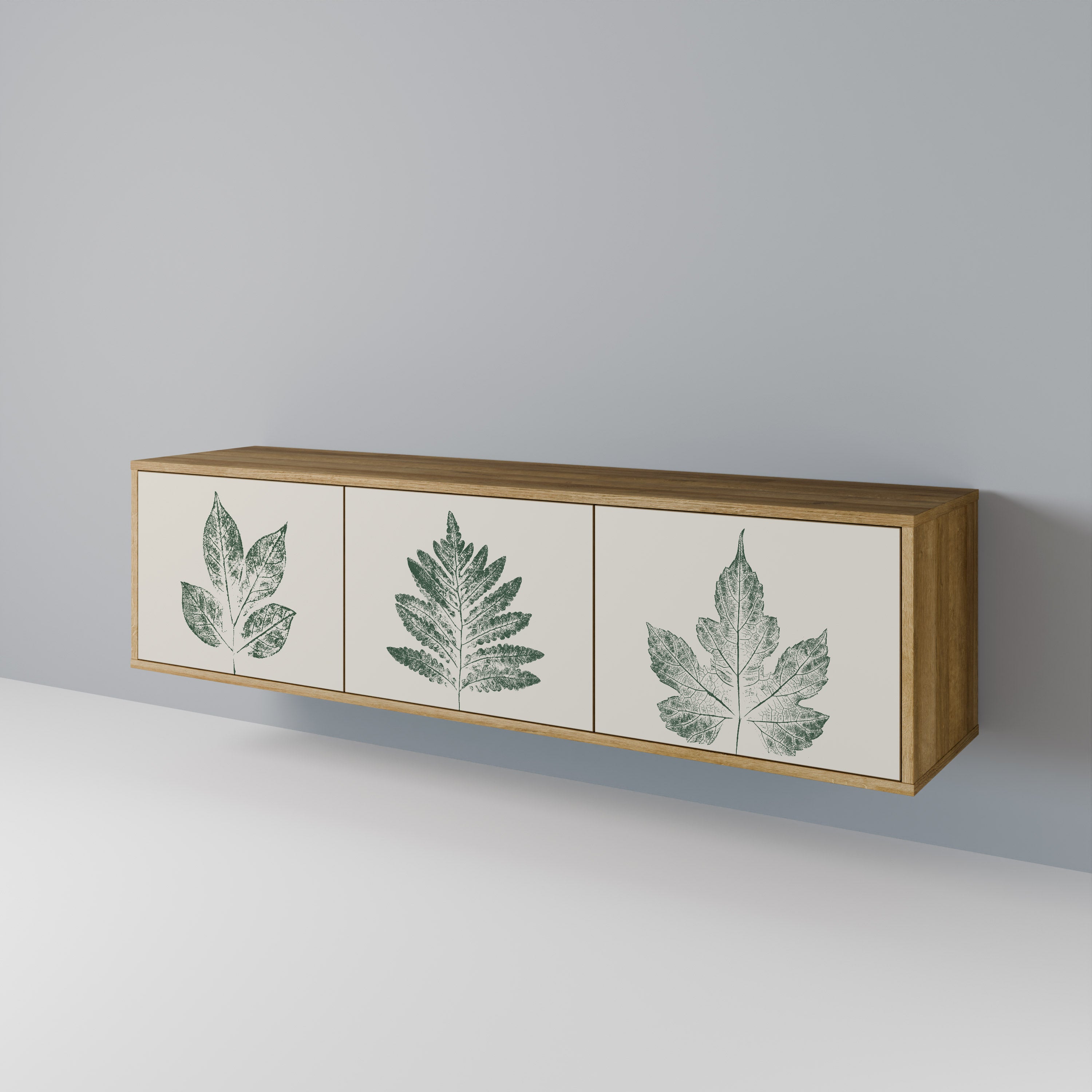 GREEN LEAFY STAMPS TV-bänk med 3 dörrar