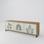 GREEN LEAFY STAMPS 3-Door TV Stand in Oak Effect