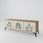 GREEN LEAFY STAMPS 3-Door TV Stand in Oak Effect