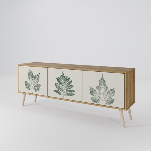 GREEN LEAFY STAMPS TV-bänk med 3 dörrar