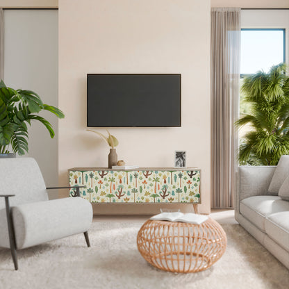 PALM SPRING 3-dörrars TV-bänk i ekeffekt