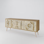 SAND SCULPTURES 3-Door TV Stand in Oak Effect