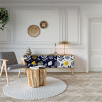 CITRUS BLACK AND WHITE 3-Door TV Stand in Oak Effect