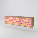 SKATEBOARD ARTISTRY 3-Door TV Stand in Oak Effect