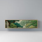 VERDURE ABYSS 3-Door TV Stand in Oak Effect