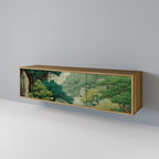 VERDURE ABYSS 3-Door TV Stand in Oak Effect