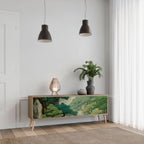 VERDURE ABYSS 3-Door TV Stand in Oak Effect