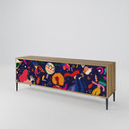 FESTIVE PLEASURES 3-Door TV Stand in Oak Effect