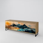 OMINOUS MOUNTAINS 3-Door TV Stand in Oak Effect