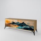 OMINOUS MOUNTAINS 3-Door TV Stand in Oak Effect