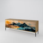 OMINOUS MOUNTAINS 3-Door TV Stand in Oak Effect