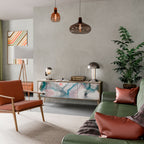 VELVET CROSSING 3-Door TV Stand in Oak Effect