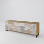 TROPICAL SHAPES 3-Door TV Stand in Oak Effect